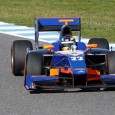 Tom Dillmann posted the fastest time on the opening day of GP2 Series pre-season testing at Jerez, putting series newcomers Hilmer Motorsport in top spot on their first ever day of running.