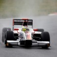 James Calado set the quickest time on a second rain-affected day of GP2 Series pre-season testing at Barcelona.